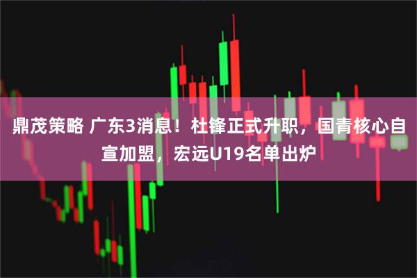 鼎茂策略 广东3消息！杜锋正式升职，国青核心自宣加盟，宏远U19名单出炉