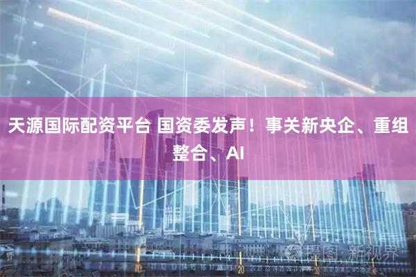 天源国际配资平台 国资委发声！事关新央企、重组整合、AI
